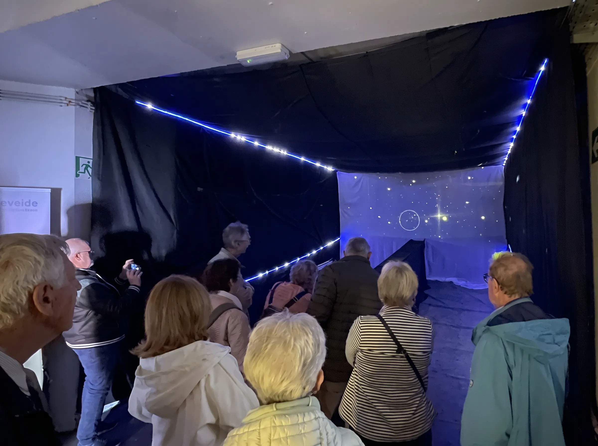 Visitors viewing the installation