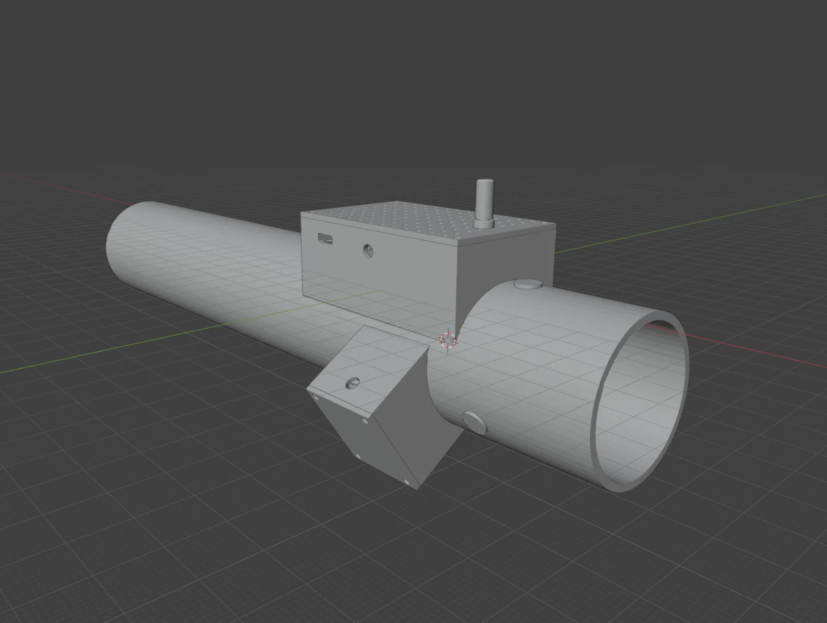Telescope with component housings in Blender